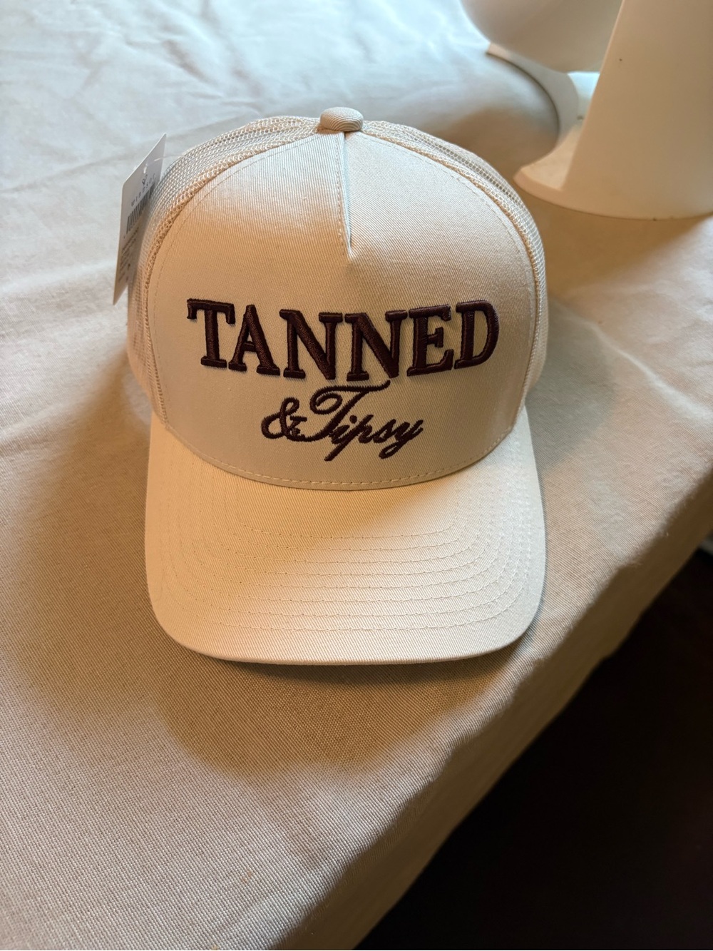 Windsor Cream Baseball Cap with Dark Embroidery